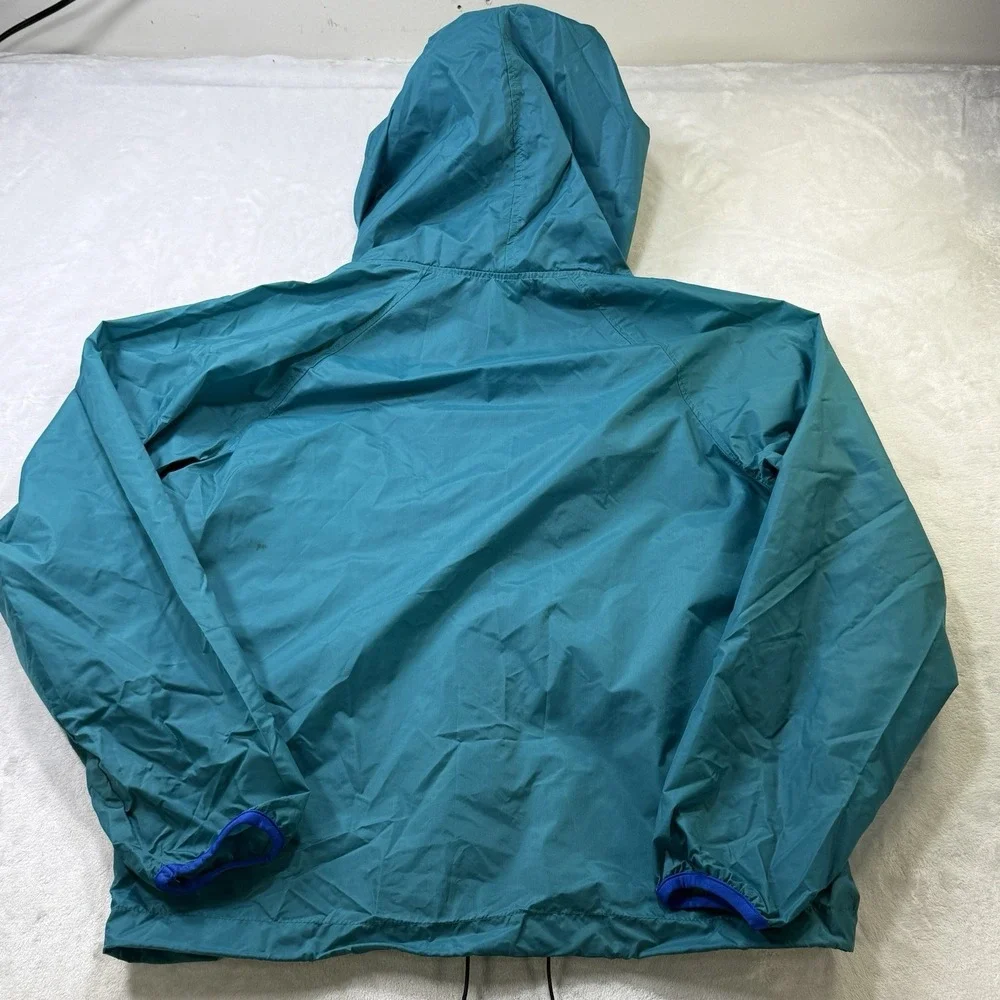 Vintage Sierra Designs Rain Jacket Small Teal Blue Nylon Packable Hooded 90s